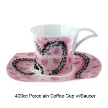 Xícara de café de porcelana W / Saucer (estilo # 2789)